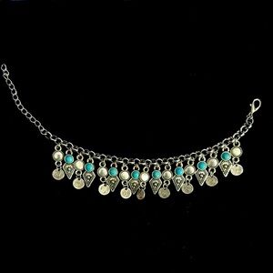 Silver and Turquoise Charm Bracelet